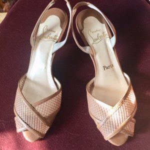 Christian Louboutin Tan Leather Lace Sandals